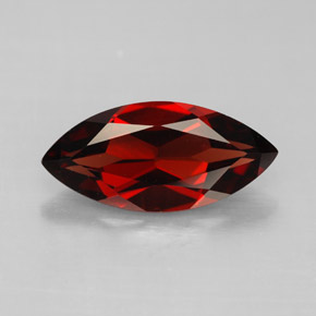 3.31 ct Red Almandine Garnet Gemstone, Almandine Garnet Gem in Marquise Facet Shape for Sale.