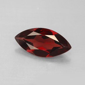 2.66 ct Red Almandine Garnet Gemstone, Almandine Garnet Gem in Marquise Facet Shape for Sale.