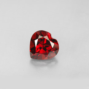 1.64 ct Red Almandine Garnet Gemstone, Almandine Garnet Gem in Heart Facet Shape for Sale.