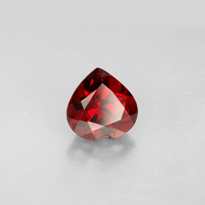 1.64 ct Red Almandine Garnet Stone, Natural Almandine Garnet in Heart Facet Shape for Sale