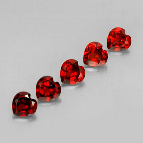 2.69 ct Red Almandine Garnet Stone, Natural Almandine Garnet in Heart Facet Shape for Sale