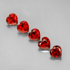 2.86 ct Red Almandine Garnet Gemstone, Almandine Garnet Gem in Heart Facet Shape for Sale.