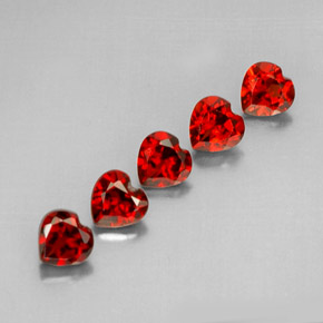 2.86 ct Red Almandine Garnet Stone, Natural Almandine Garnet in Heart Facet Shape for Sale