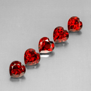 3.18 ct Red Almandine Garnet Gemstone, Almandine Garnet Gem in Heart Facet Shape for Sale.
