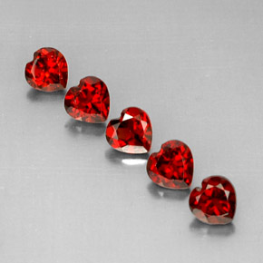 3.18 ct Red Almandine Garnet Stone, Natural Almandine Garnet in Heart Facet Shape for Sale