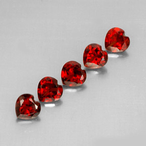 2.85 ct Red Almandine Garnet Stone, Natural Almandine Garnet in Heart Facet Shape for Sale