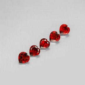 2.92 ct Red Almandine Garnet Stone, Natural Almandine Garnet in Heart Facet Shape for Sale
