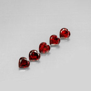 2.93 ct Red Almandine Garnet Stone, Natural Almandine Garnet in Heart Facet Shape for Sale