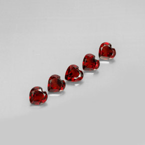 2.46 ct Red Almandine Garnet Stone, Natural Almandine Garnet in Heart Facet Shape for Sale