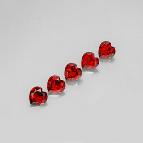 2.87 ct Red Almandine Garnet Stone, Natural Almandine Garnet in Heart Facet Shape for Sale