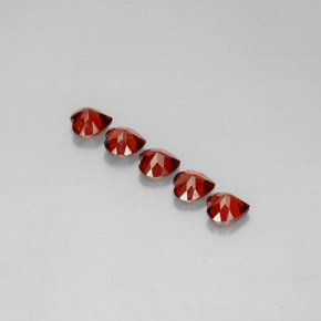 Almandine Garnet Gemstone in 5 x 5 mm (calibrated) Size for Sale, Almandine Garnet Stone in Deep Red Color