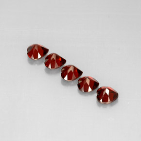 Almandine Garnet Gemstone in 5.3 x 5.2 mm Size for Sale, Almandine Garnet Stone in Deep Red Color