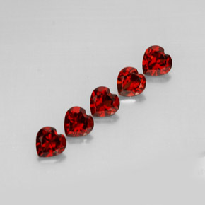 2.94 ct Red Almandine Garnet Stone, Natural Almandine Garnet in Heart Facet Shape for Sale