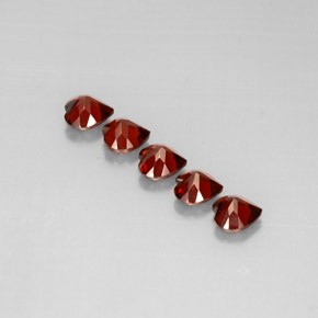 Almandine Garnet Gemstone in 5 x 5 mm (calibrated) Size for Sale, Almandine Garnet Stone in Deep Red Color