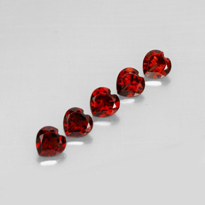 2.94 ct Red Almandine Garnet Stone, Natural Almandine Garnet in Heart Facet Shape for Sale