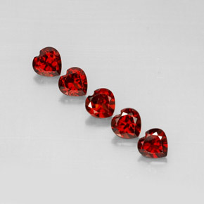 3.22 ct Red Almandine Garnet Gemstone, Almandine Garnet Gem in Heart Facet Shape for Sale.