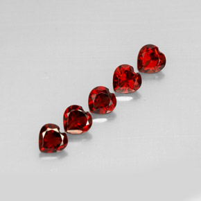 3.01 ct Red Almandine Garnet Stone, Natural Almandine Garnet in Heart Facet Shape for Sale