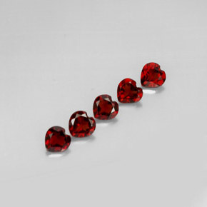 2.65 ct Red Almandine Garnet Stone, Natural Almandine Garnet in Heart Facet Shape for Sale