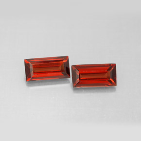 2.25 ct Red Almandine Garnet Gemstone, Almandine Garnet Gem in Baguette Facet Shape for Sale.