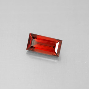 1.19 ct Red Almandine Garnet Gemstone, Almandine Garnet Gem in Baguette Facet Shape for Sale.