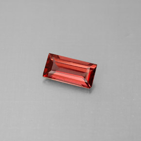 0.86 ct Red Almandine Garnet Gemstone, Almandine Garnet Gem in Baguette Facet Shape for Sale.