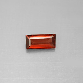 1.00 ct Red Almandine Garnet Gemstone, Almandine Garnet Gem in Baguette Facet Shape for Sale.