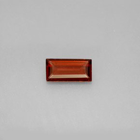 0.73 ct Red Almandine Garnet Gemstone, Almandine Garnet Gem in Baguette Facet Shape for Sale.
