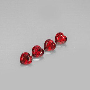 2.35 ct Red Almandine Garnet Stone, Natural Almandine Garnet in Heart Facet Shape for Sale