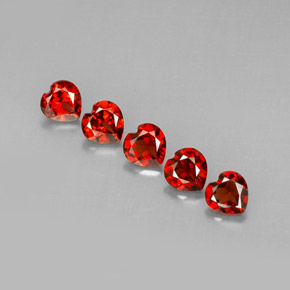 2.89 ct Red Almandine Garnet Stone, Natural Almandine Garnet in Heart Facet Shape for Sale