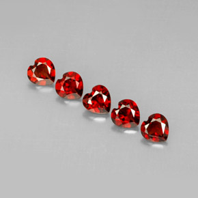 2.59 ct Red Almandine Garnet Gemstone, Almandine Garnet Gem in Heart Facet Shape for Sale.