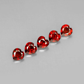 2.59 ct Red Almandine Garnet Stone, Natural Almandine Garnet in Heart Facet Shape for Sale