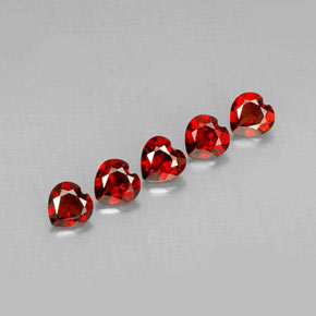 2.55 ct Red Almandine Garnet Gemstone, Almandine Garnet Gem in Heart Facet Shape for Sale.