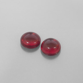 2.37 ct Red Almandine Garnet Gemstone, Almandine Garnet Gem in Round Cabochon Shape for Sale.