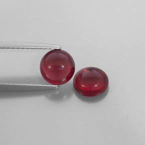 2.37 ct Red Almandine Garnet Stone, Natural Almandine Garnet in Round Cabochon Shape for Sale