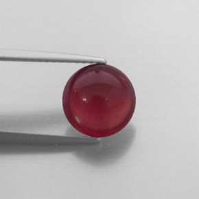 3.60 ct Red Almandine Garnet Gemstone, Almandine Garnet Gem in Round Cabochon Shape for Sale.