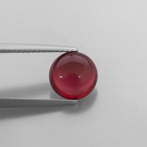 2.54 ct Red Almandine Garnet Gemstone, Almandine Garnet Gem in Round Cabochon Shape for Sale.
