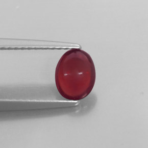 0.84 ct Red Almandine Garnet Gemstone, Almandine Garnet Gem in Oval Cabochon Shape for Sale.