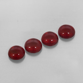 4.10 ct Red Almandine Garnet Stone, Natural Almandine Garnet in Round Cabochon Shape for Sale