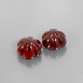 7.99 ct Red Almandine Garnet Gemstone, Almandine Garnet Gem in Flower-Cut Shape for Sale.