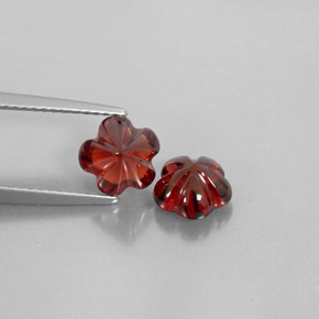 3.36 ct Red Almandine Garnet Gemstone, Almandine Garnet Gem in Flower-Cut Shape for Sale.