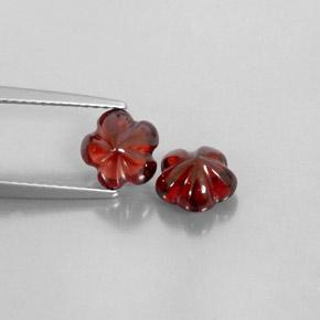 3.57 ctw Red Almandine Garnet Stones, Natural Almandine Garnet in Flower-Cut Shape for Sale
