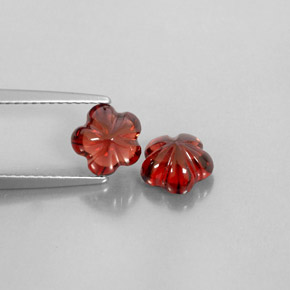 3.46 ct Red Almandine Garnet Stone, Natural Almandine Garnet in Flower-Cut Shape for Sale