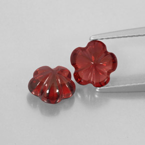 3.47 ct Red Almandine Garnet Stone, Natural Almandine Garnet in Flower-Cut Shape for Sale