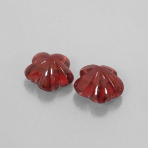 3.37 ct Red Almandine Garnet Gemstone, Almandine Garnet Gem in Flower-Cut Shape for Sale.