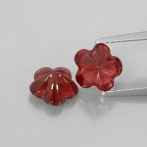 3.37 ct Red Almandine Garnet Stone, Natural Almandine Garnet in Flower-Cut Shape for Sale