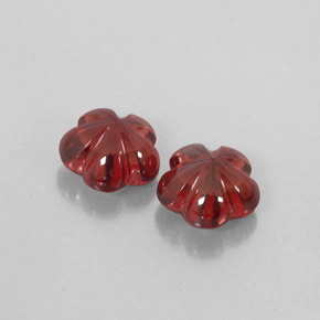 3.44 ct Red Almandine Garnet Stone, Natural Almandine Garnet in Flower-Cut Shape for Sale