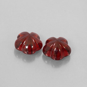 3.74 ct Red Almandine Garnet Gemstone, Almandine Garnet Gem in Flower-Cut Shape for Sale.