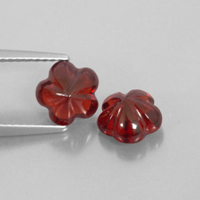 3.74 ct Red Almandine Garnet Stone, Natural Almandine Garnet in Flower-Cut Shape for Sale