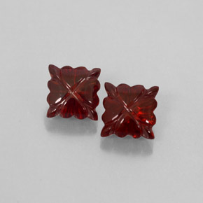 2.60 ct Red Almandine Garnet Gemstone, Almandine Garnet Gem in Fancy Carving Shape for Sale.