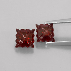 2.60 ct Red Almandine Garnet Stone, Natural Almandine Garnet in Fancy Carving Shape for Sale
